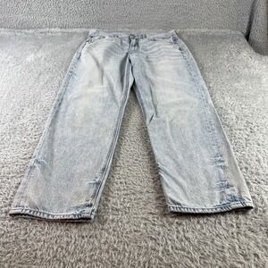 American Eagle Outfitters 90s Boyfriend Jeans Light Wash Distressed Size 8